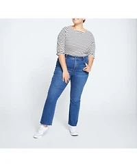 Universal Standard Womens Plus Sinead High Rise Bootcut Jeans