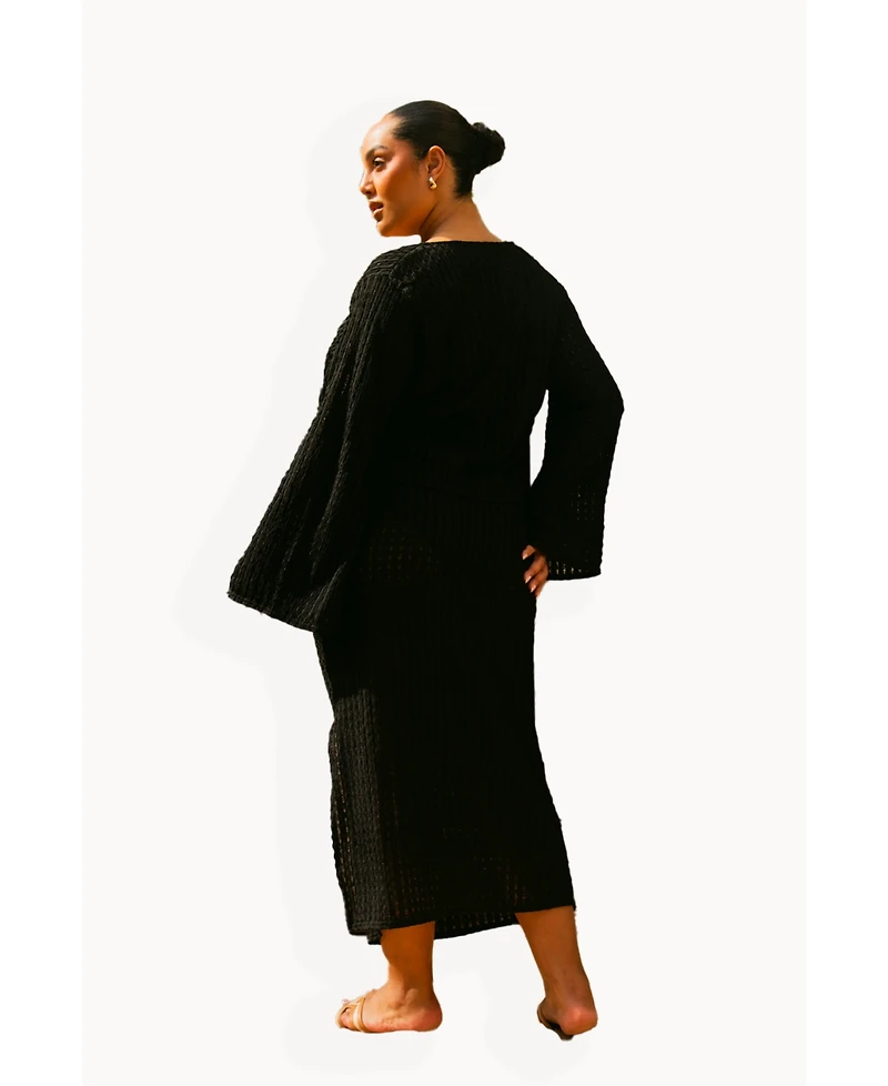 Fashion-szn Curve Women's Crochet Resort Midi Skirt