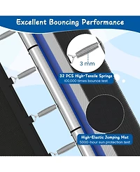 Sugift 6 Ft Kids Trampoline with Swing and Horizontal Bar Small Rectangle Trampoline