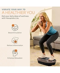Lifepro HexaPlate Lite Vibration Plate Exercise Machine – Full Body Vibrating Platform for Lymphatic Drainage