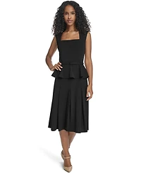 Calvin Klein Women's Square-Neck Belted Midi Dress