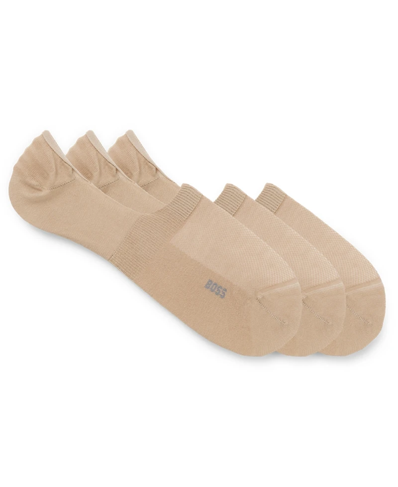 Hugo Boss Men's 3-Pack Uniform Color Low-Cut Socks