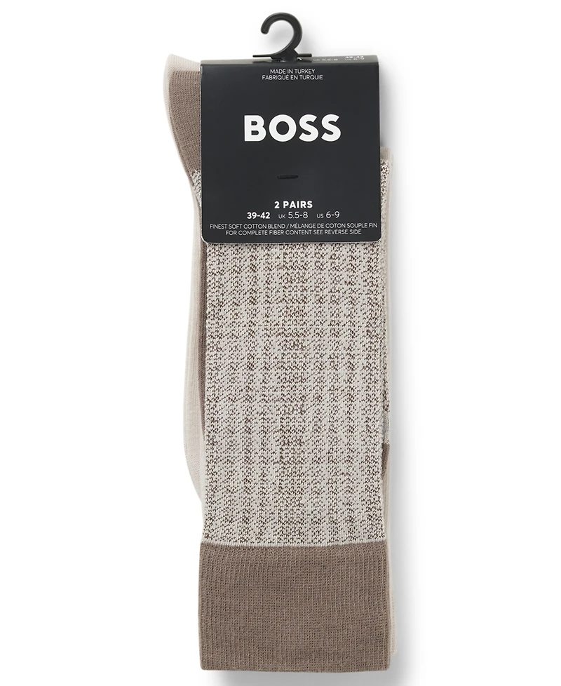 Hugo Boss Men's 2-Pack Mini Pattern Soft Socks