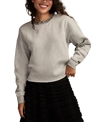 Lucky Brand Women's Jeweled Crewneck Sweatshirt