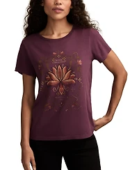 Lucky Brand Women's Bloom Like A Lotus Crewneck Top