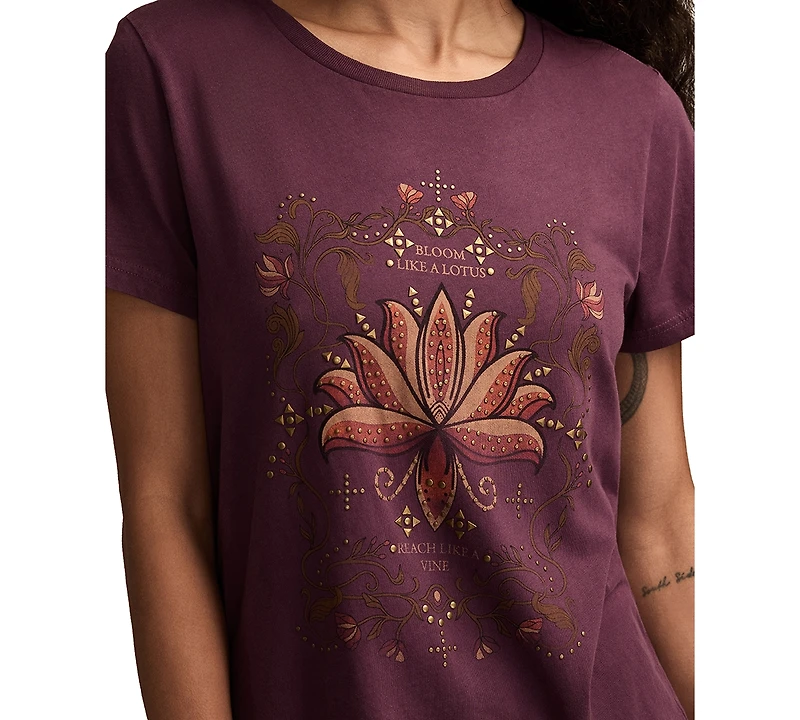 Lucky Brand Women's Bloom Like A Lotus Crewneck Top