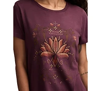 Lucky Brand Women's Bloom Like A Lotus Crewneck Top