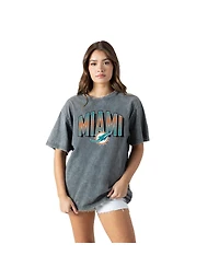 Gameday Couture Women's Gray Miami Dolphins Peak Performance Oversized Snow Wash T-Shirt