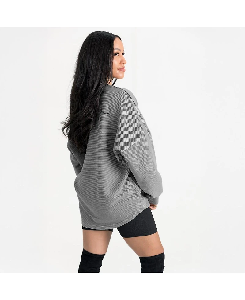 Gameday Couture Women's Gray Buffalo Bills Oversized Sweet Victory Corded Sweatshirt