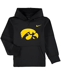 Nike Big Boys and Girls Black Iowa Hawkeyes Logo Ko Pullover Performance Hoodie
