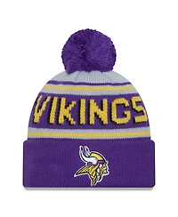 New Era Men's Purple Minnesota Vikings Main Cuffed Knit with Pom Hat