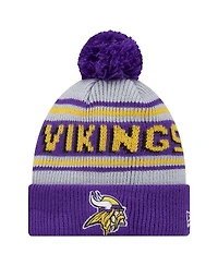New Era Big Boys and Girls Purple Minnesota Vikings Main Cuffed Knit with Pom Hat