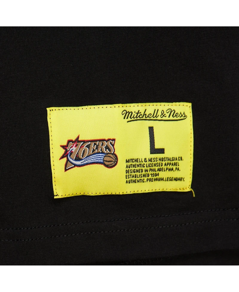 Mitchell & Ness Men's Black Philadelphia 76ers Hardwood Classics Neon Nights Premium T-Shirt