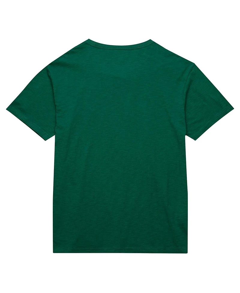 Mitchell & Ness Men's Green Milwaukee Bucks Hardwood Classics Felt Applique Slub T-Shirt