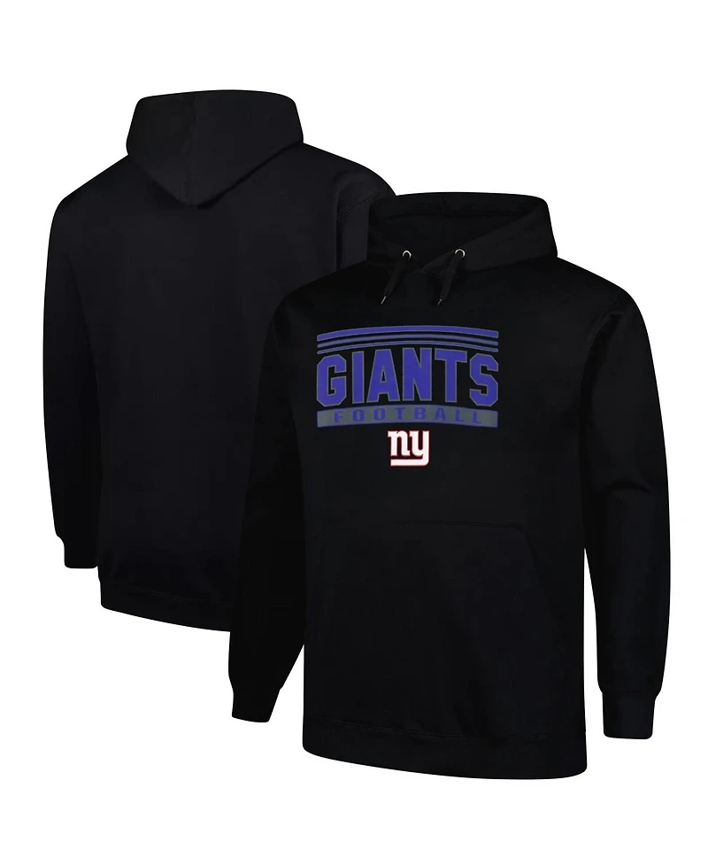 Fanatics Men's Black New York Giants Big Tall Pop Pullover Hoodie