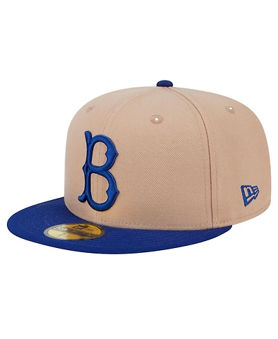 New Era Men's Khaki Brooklyn Dodgers 59FIFTY Fitted Hat