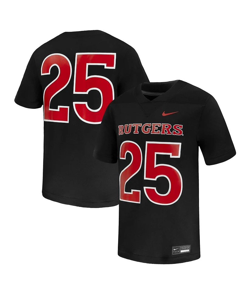 Nike Men's 25 Black Rutgers Scarlet Knights Untouchable Replica Game Jersey
