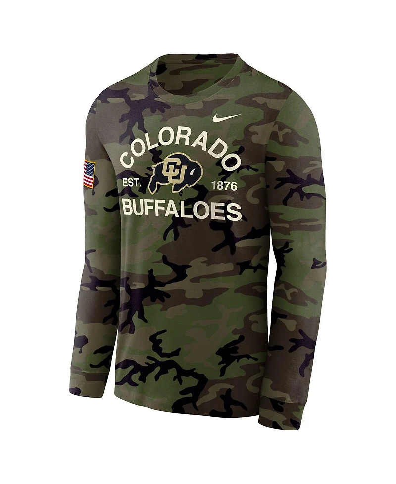 Nike Men's Camo Colorado Buffaloes 2025 Military Appreciation Legend Dri-fit Long Sleeve T-Shirt
