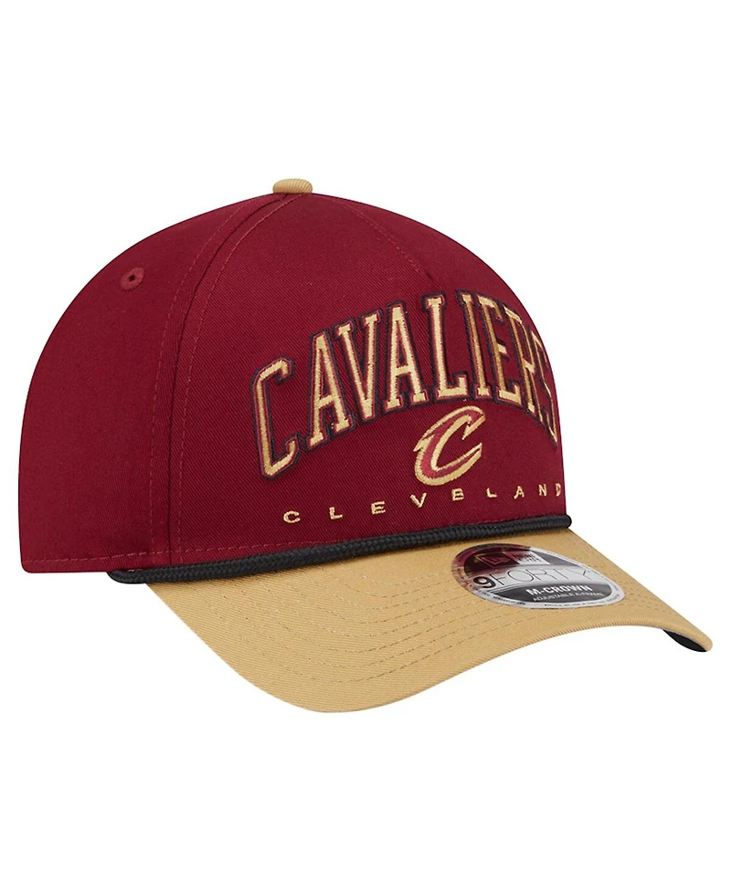 New Era Men's Wine Cleveland Cavaliers Bold Arch Coolera 9FORTY A-Frame M-Crown Adjustable Hat