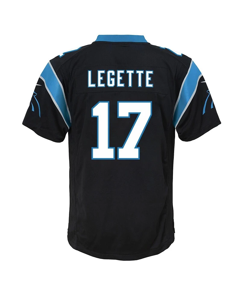 Nike Big Boys and Girls Xavier Legette Black Carolina Panthers Team Game Jersey