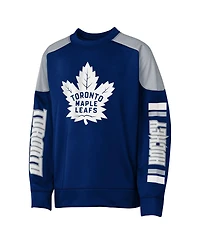 Outerstuff Big Boys and Girls Auston Matthews Blue Toronto Maple Leaf Best Defense Name Number Crewneck Sweatshirt