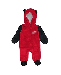 Outerstuff Newborn Red Detroit Wings Stay Napping Fleece Bunting Full-Zip Hooded Sleeper