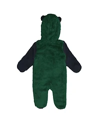 Outerstuff Newborn Green Minnesota Wild Stay Napping Fleece Bunting Full-Zip Hooded Sleeper