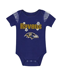 Outerstuff Baby Girls 2-Piece Baltimore Ravens My Team Rocks Bodysuit and Skirt Set