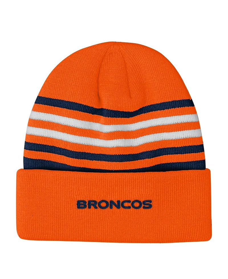Outerstuff Big Boys and Girls Orange Denver Broncos Essentials Cuffed Knit Hat