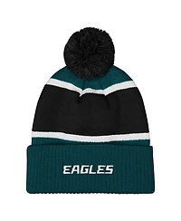 Outerstuff Girls Midnight Green Philadelphia Eagles Let's Play Cuffed Knit with Pom Hat