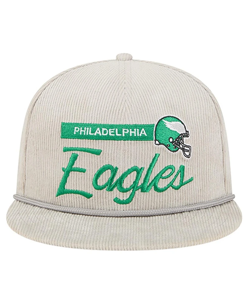 New Era Men's Gray Philadelphia Eagles Cord Rope Corduroy 9FIFTY Snapback Hat