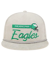 New Era Men's Gray Philadelphia Eagles Cord Rope Corduroy 9FIFTY Snapback Hat