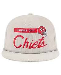 New Era Men's Gray Kansas City Chiefs Cord Rope Corduroy 9FIFTY Snapback Hat