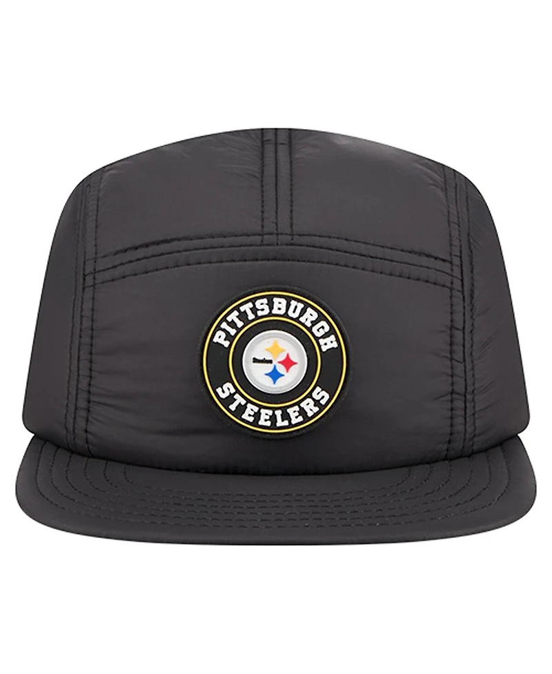 New Era Men's Black Pittsburgh Steelers Quilted Camper Adjustable Hat
