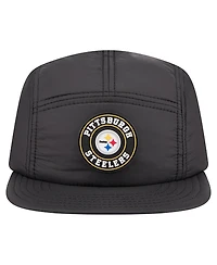 New Era Men's Black Pittsburgh Steelers Quilted Camper Adjustable Hat
