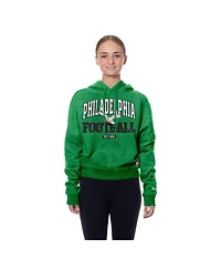 New Era Women's Kelly Green Philadelphia Eagles Throwback Boxy Hoodie Sweatshirt