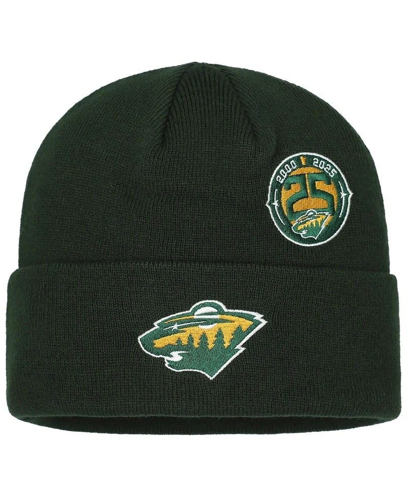 Mitchell & Ness Men's Green Minnesota Wild 25th Anniversary Cuffed Knit Hat