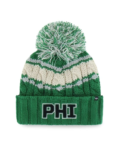 '47 Brand Women's Kelly Green Philadelphia Eagles Emma Cuffed Knit with Pom Hat