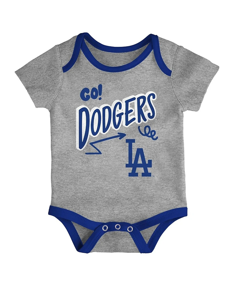 Outerstuff Baby Boys and Girls 3-Pack Los Angeles Dodgers All Day Play Bodysuit Set