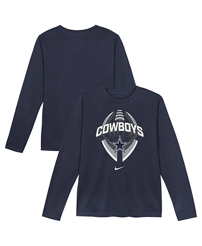 Nike Preschool Navy Dallas Cowboys Primetime Legend Icon Long Sleeve Performance T-Shirt