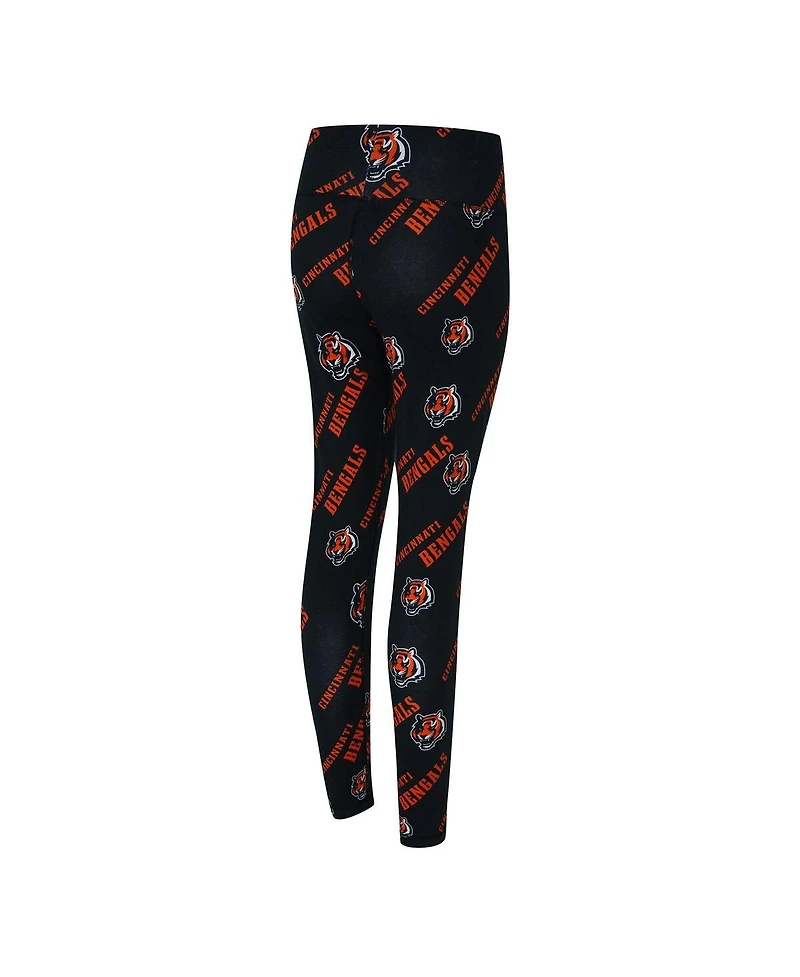 Concepts Sport Women's Black Cincinnati Bengals Mosaic Allover Print Leggings