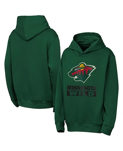 Outerstuff Big Boys and Girls Green Minnesota Wild Back to Basics Hoodie