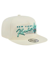 New Era Men's Cream New York Knicks Liberty Golfer Adjustable Hat