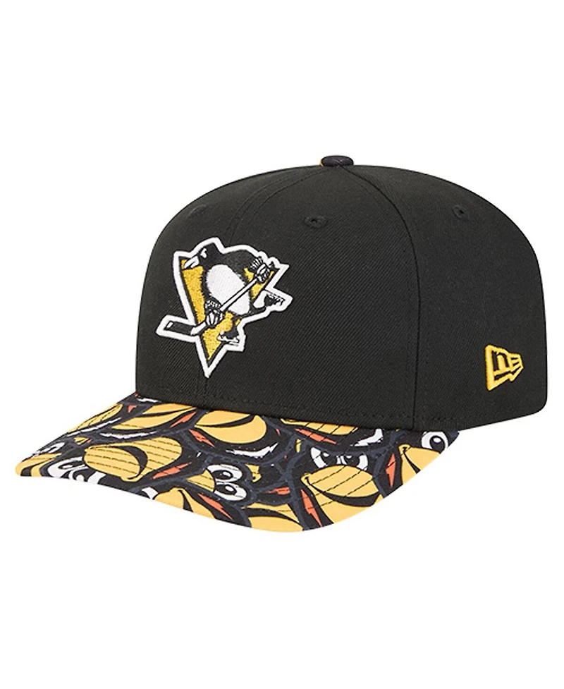 New Era Men's Black Pittsburgh Penguins Mascot Visor 9SEVENTY Adjustable Hat