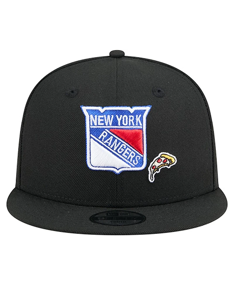 New Era Big Boys and Girls Black New York Rangers 9FIFTY Snapback Hat