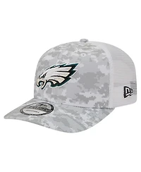 New Era Men's Gray Philadelphia Eagles Salute to Service Fan Pack 9SEVENTY Trucker Adjustable Hat