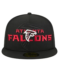 New Era Men's Black Atlanta Falcons Overlap Wordmark 59FIFTY Fitted Hat