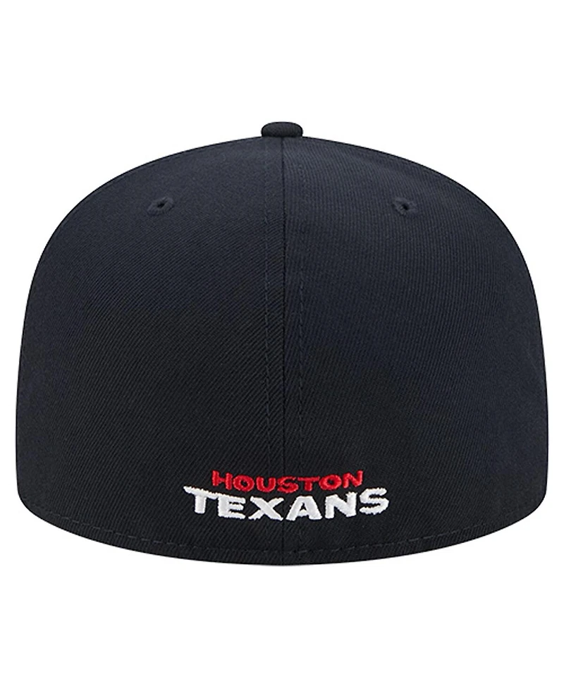 New Era Men's Navy Houston Texans Overlap Wordmark 59FIFTY Fitted Hat