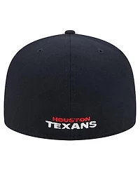 New Era Men's Navy Houston Texans Overlap Wordmark 59FIFTY Fitted Hat