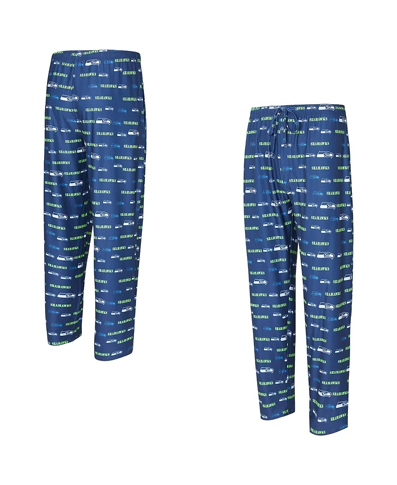 Concepts Sport Men's College Navy Seattle Seahawks Mosaic All Over Print Pants
